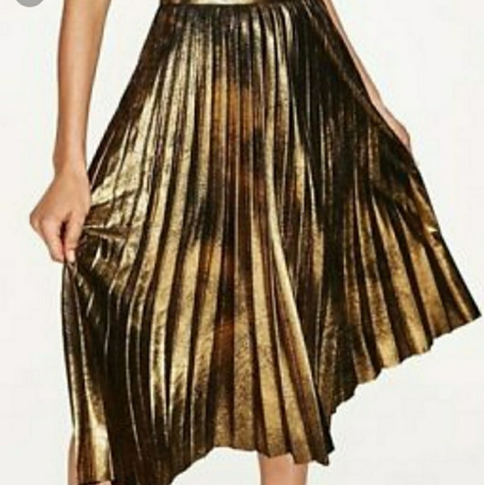 Zara skirt metallic gold/bronze M - Picture 6 of 7